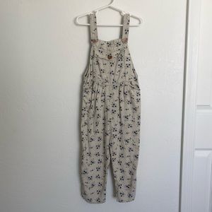 Girls Zara floral linen overalls size 4/5 years